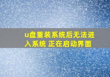 u盘重装系统后无法进入系统 正在启动界面